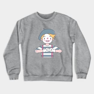 Cute Mime Sending Love To You Crewneck Sweatshirt